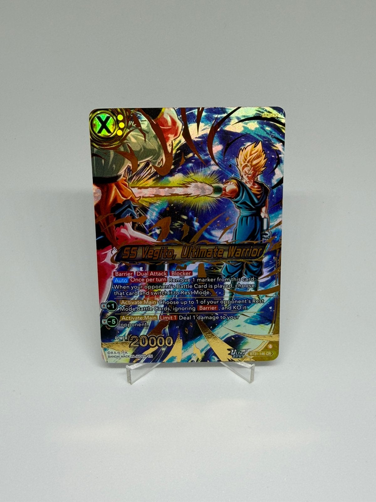 Dragonball BT31 SS Vegito, Ultimate Warrior CR kaart, Hobby en Vrije tijd, Verzamelkaartspellen | Overige, Ophalen of Verzenden
