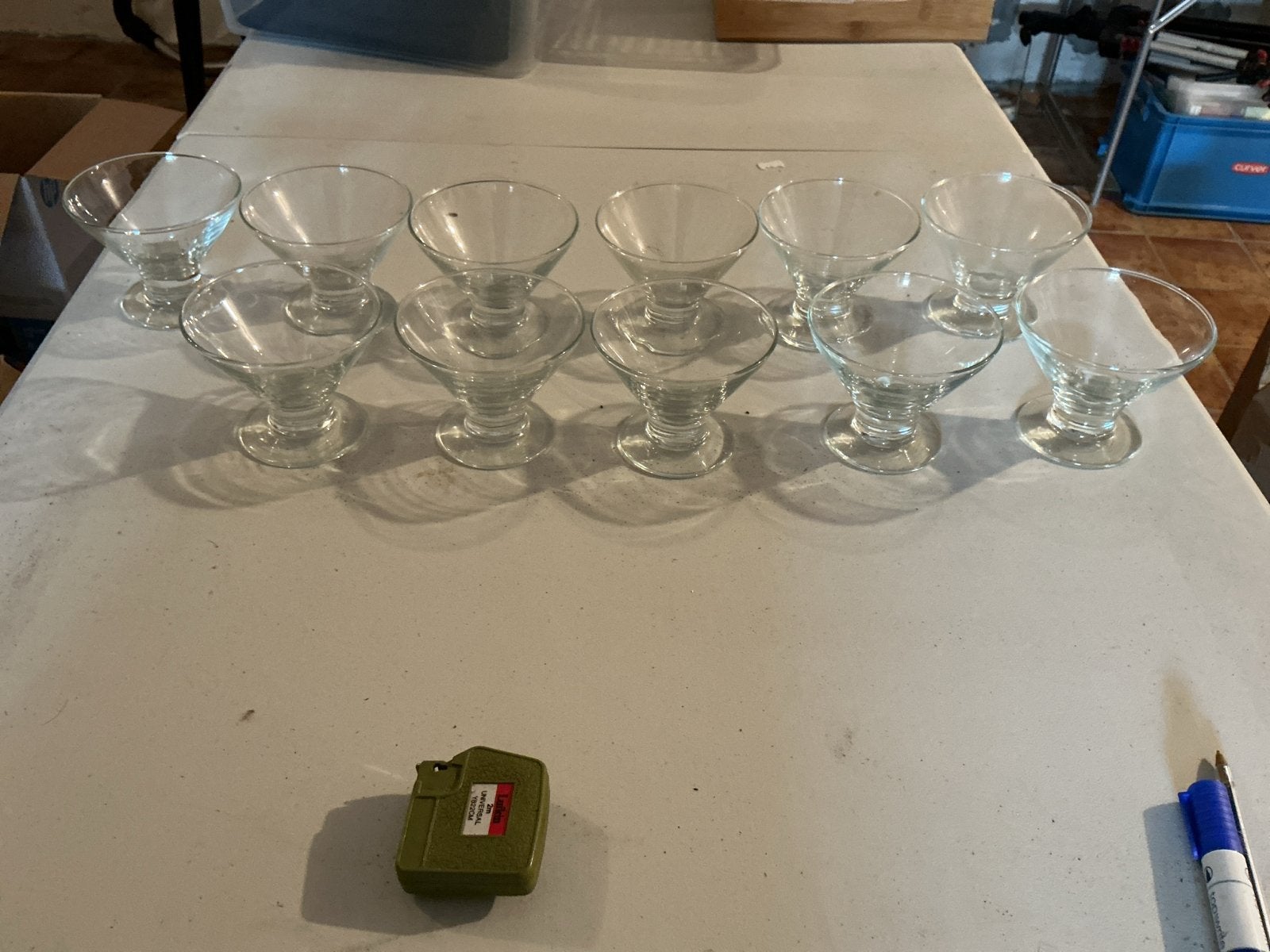 Set van 11 glazen dessertcoupes, 8 cm hoog, 10,5 cm doorsned, Ophalen