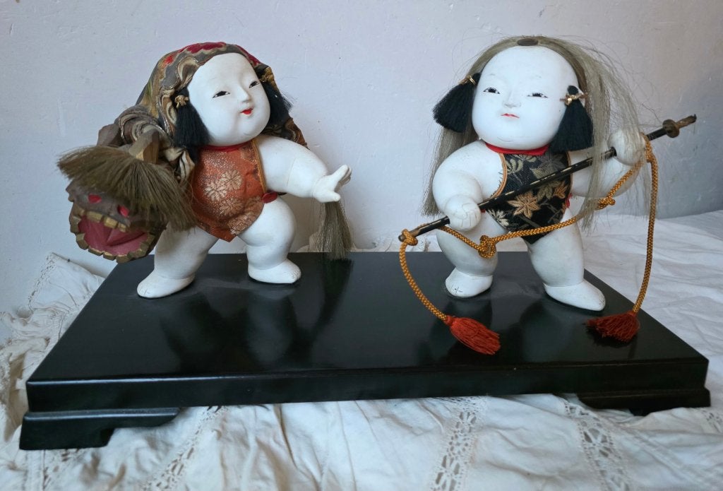 antieke pop, set japanse Gosho-ningyo poppen, Ophalen of Verzenden, Gebruikt, Pop