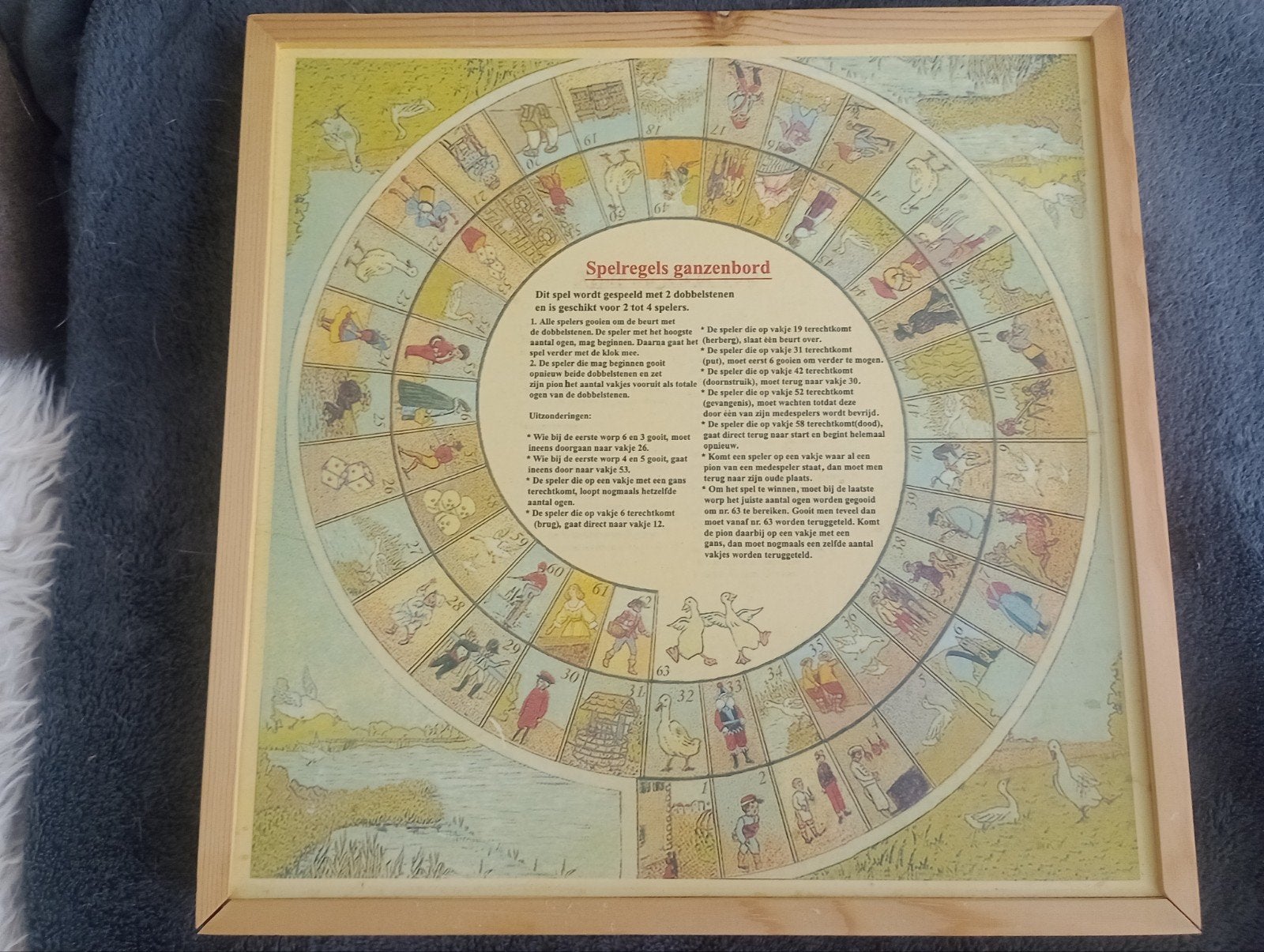 Vintage Ganzenbord, paardjesspel en damspel, Drie of vier spelers, Ophalen of Verzenden, Gebruikt