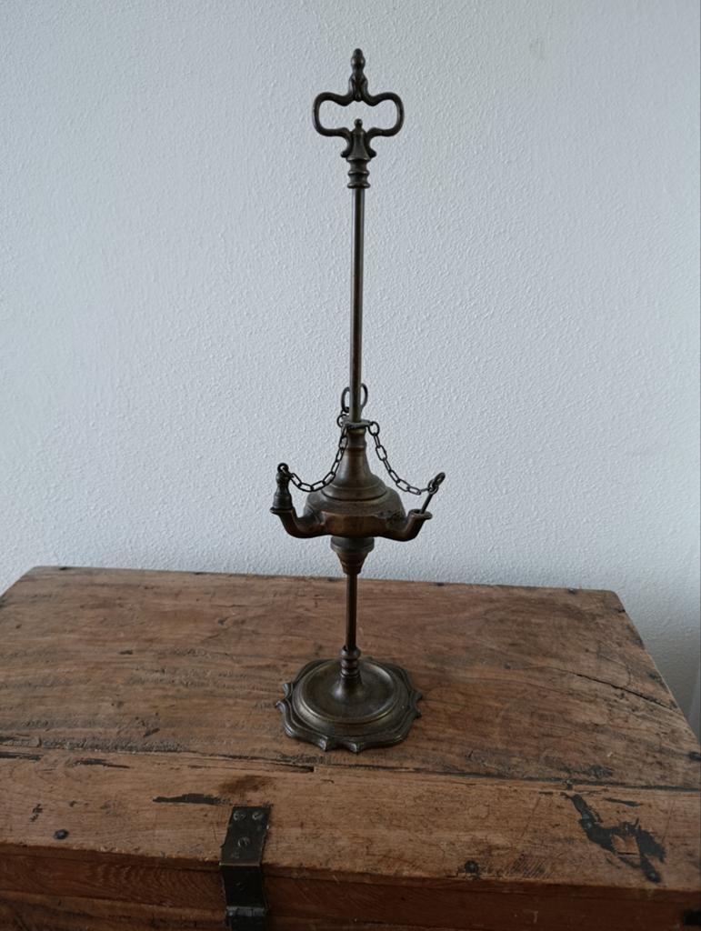 Antieke Florentijnse olielamp - Walvis lamp, Ophalen of Verzenden