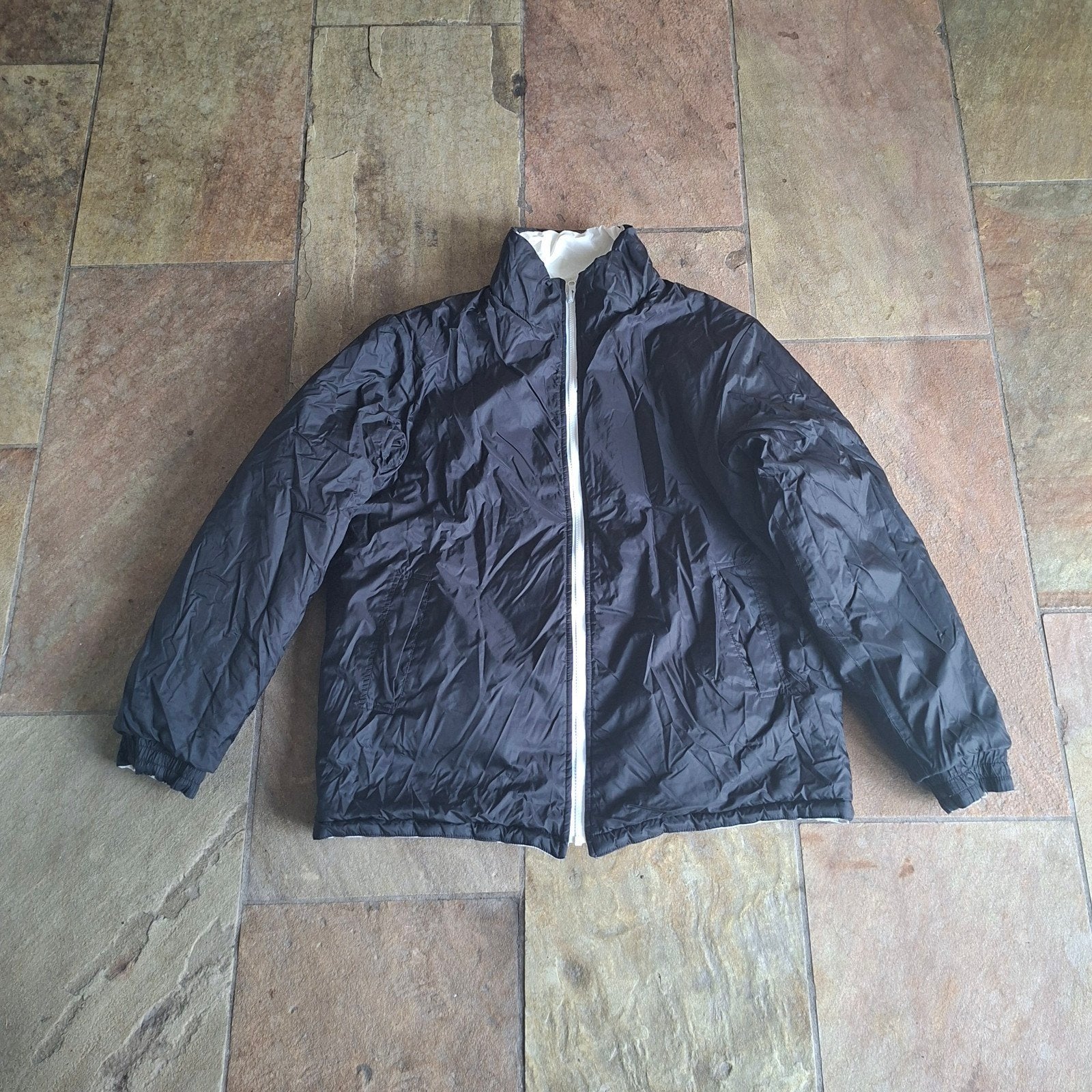 Reversable gewatteerde winterjas maat M, Maat 48/50 (M), Zwart, Vintage, Ophalen of Verzenden