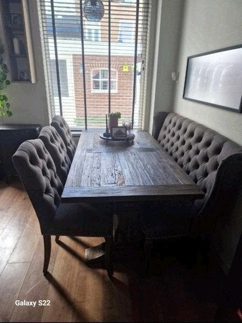 Kloostertafel met bank en stoelen, Ophalen of Verzenden, Gebruikt