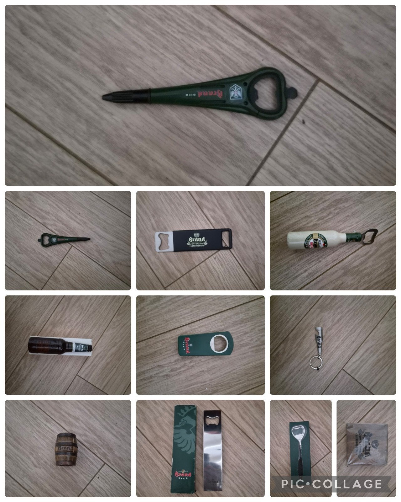Grote Brand Bier verzameling: diverse items, Verzamelen, Ophalen, Gebruikt, Flesopener, Brand