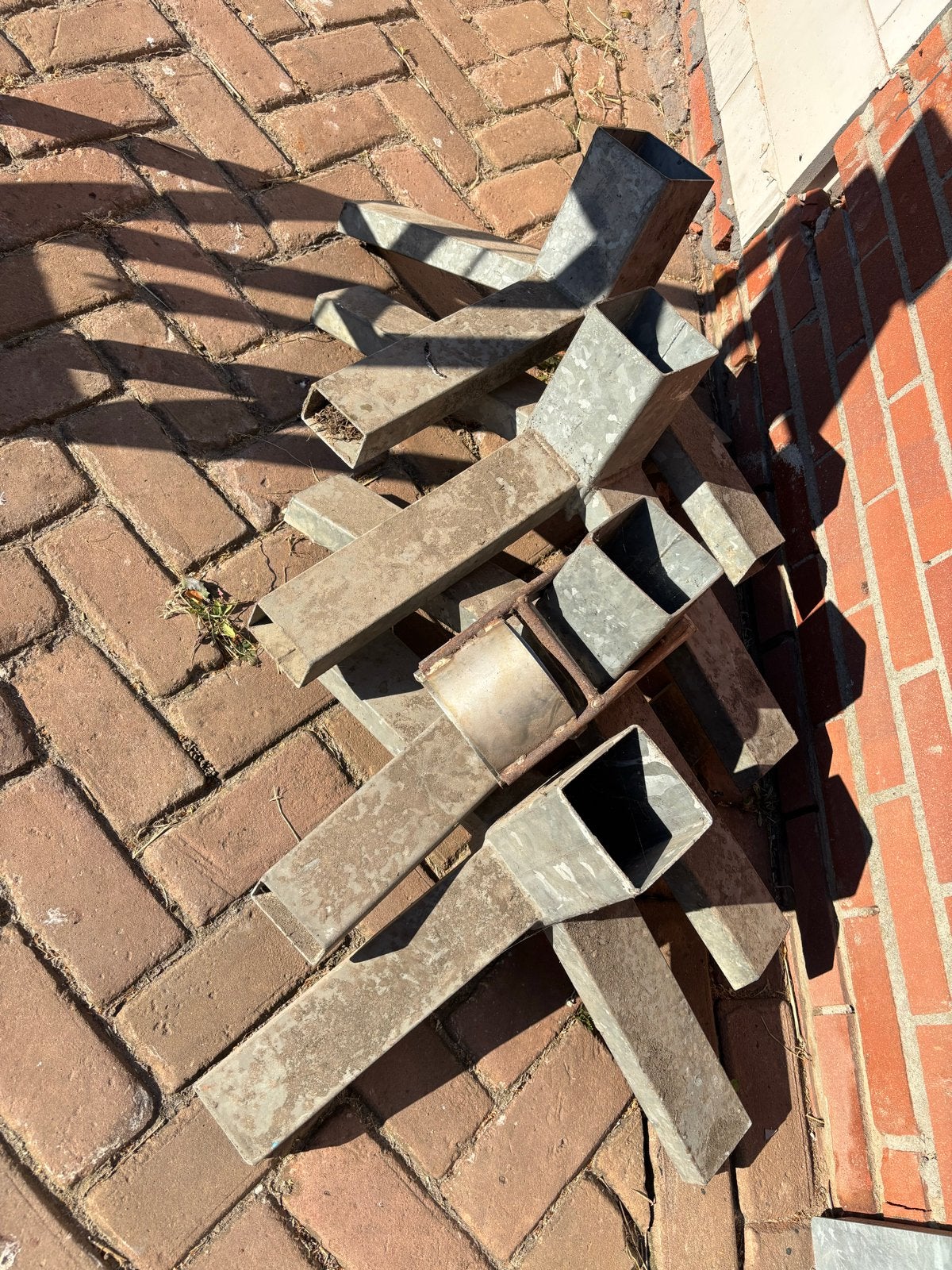 Gegalvaniseerde metalen palen/profielen (4 stuks), Doe-het-zelf en Verbouw, Metalen, Ophalen, Gebruikt, IJzer