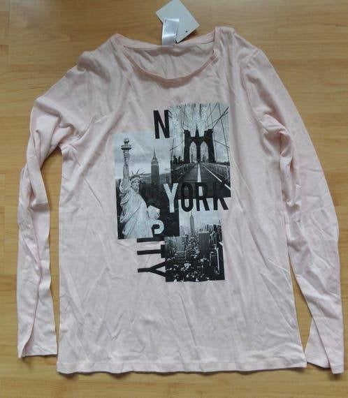 NIEUW: Oudroze katoenen longsleeve van C&A maat 170/176, Ophalen of Verzenden, Nieuw, Meisje, Shirt of Longsleeve