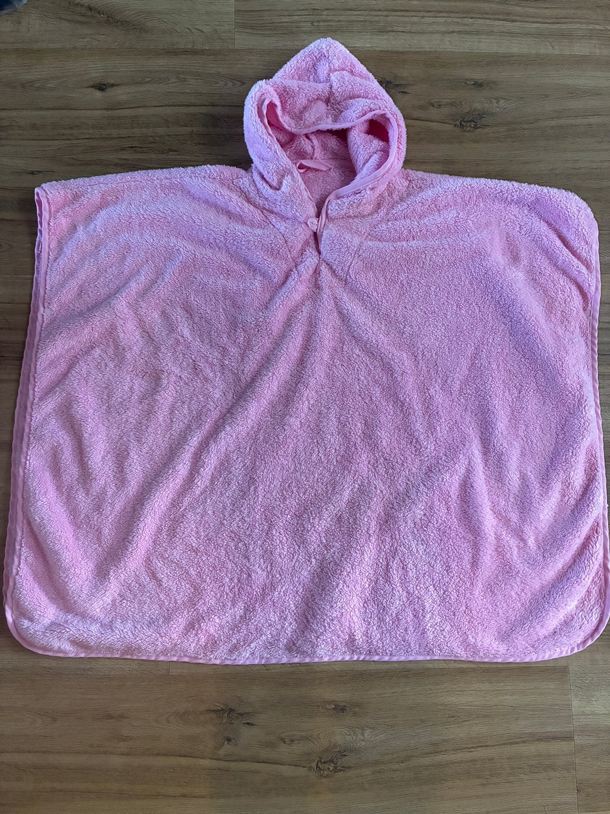 Optidee Optipluche poncho maat 2 kind roze badcape, Ophalen of Verzenden, Zo goed als nieuw, Meisje