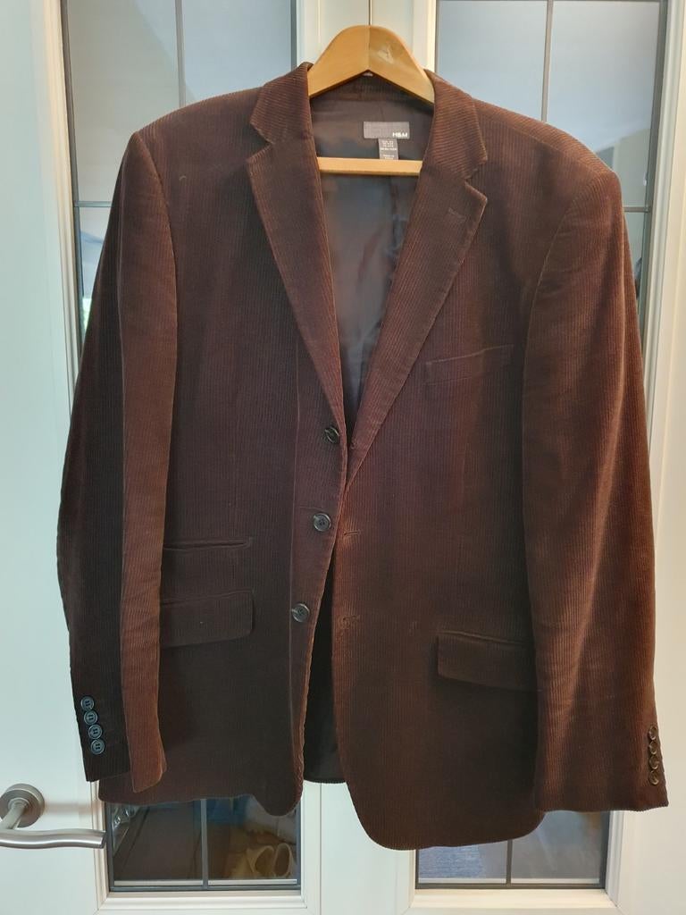 H&M Bruin Corduroy Colbert Maat 54, Kleding | Heren, Kostuums en Colberts, Maat 52/54 (L), Bruin, Ophalen of Verzenden, Zo goed als nieuw