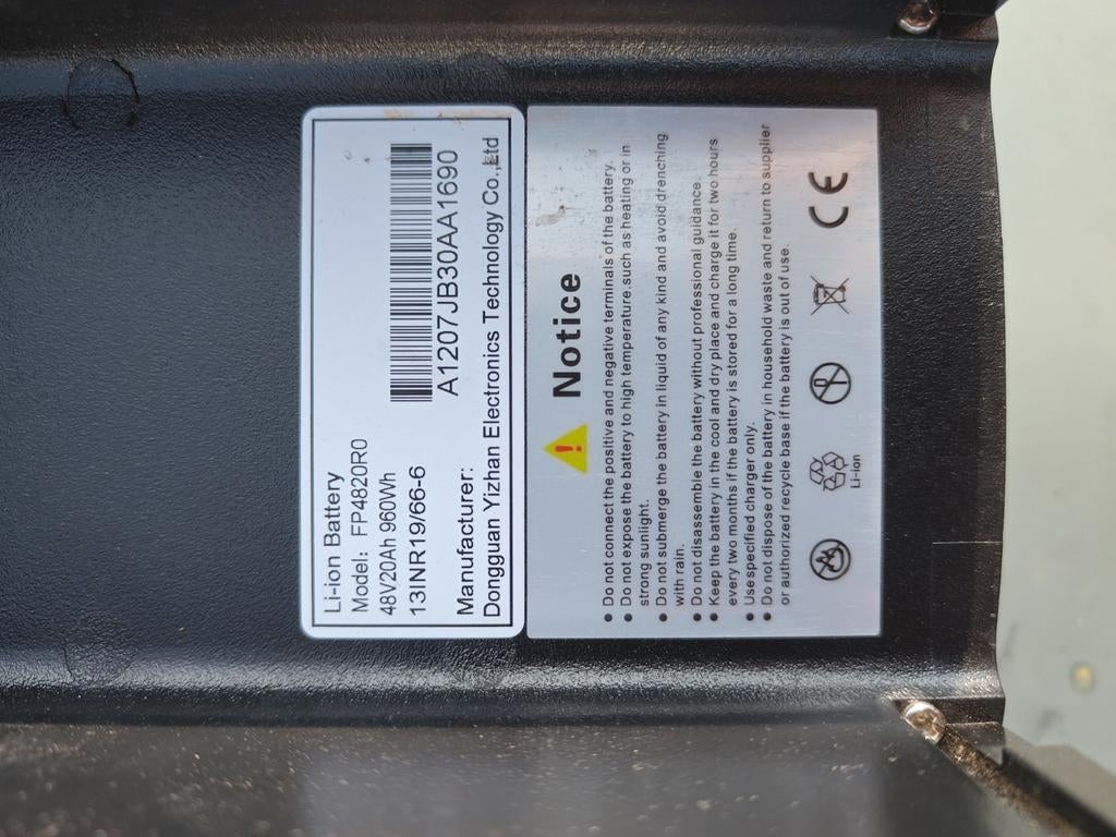 Ridstar Q20 fietsaccu 48V 20Ah 960Wh, Ophalen of Verzenden, Zo goed als nieuw