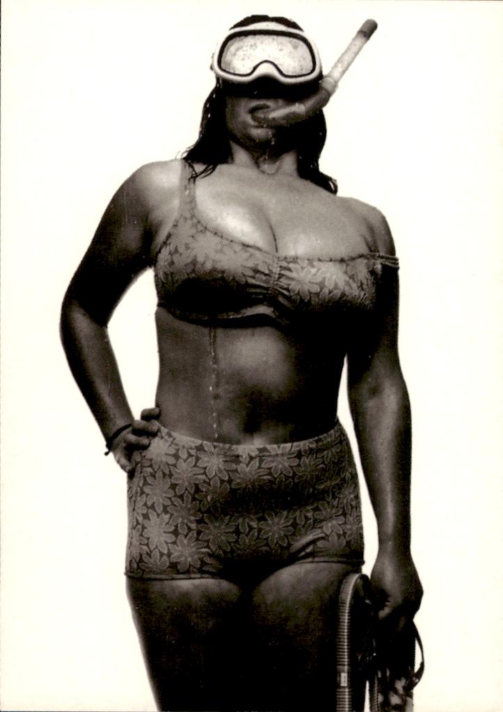 volslanke dame in badpak met duikbril, nieuwe revu, Verzamelen, Verzenden, 1980 tot heden, Ongelopen, Overige thema's