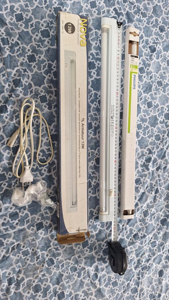 Nieuw TL armatuur (koppelbaar) met 2 TL lampen (57cm), Huis en Inrichting, Ophalen of Verzenden, Nieuw