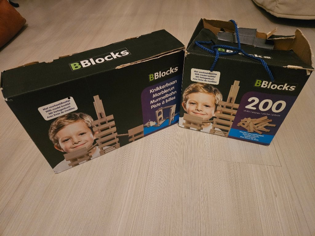 BBlocks kapla plankjes en knikkerbaan, Ophalen of Verzenden, Gebruikt, Overige merken