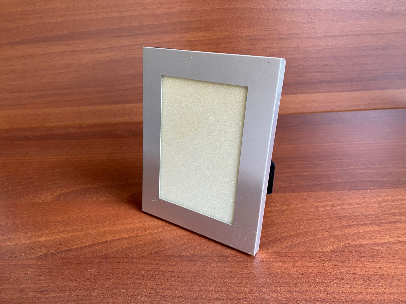 Strakke rvs fotolijst, Huis en Inrichting, Woonaccessoires | Lijsten, Gebruikt, Fotolijst, Metaal, Zilver, Met glas, Ophalen of Verzenden