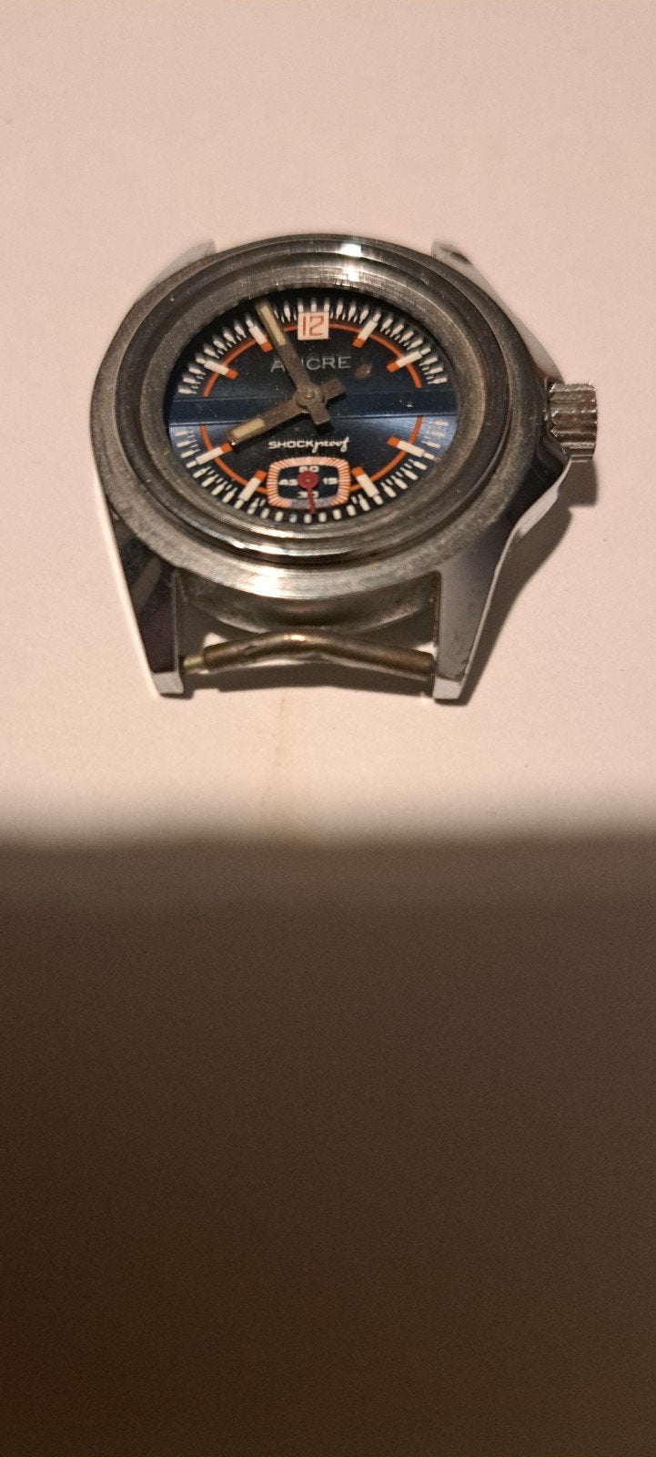 Ancre vintage horloge, Ophalen of Verzenden, Gebruikt, Staal, Overige merken