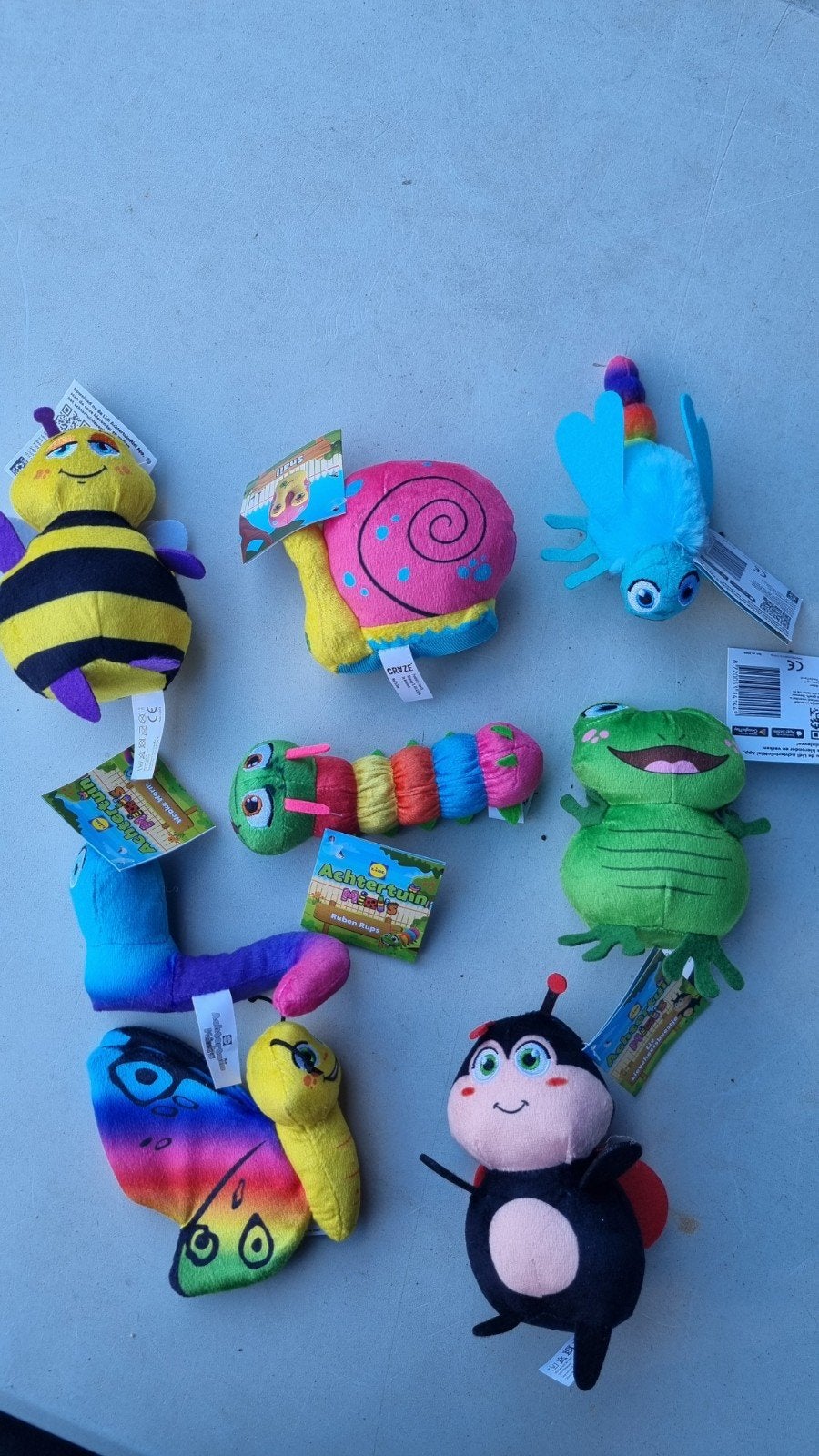 Leuke knuffels van insecten en dieren, Overige typen, Ophalen of Verzenden, Zo goed als nieuw, Meerkleurig
