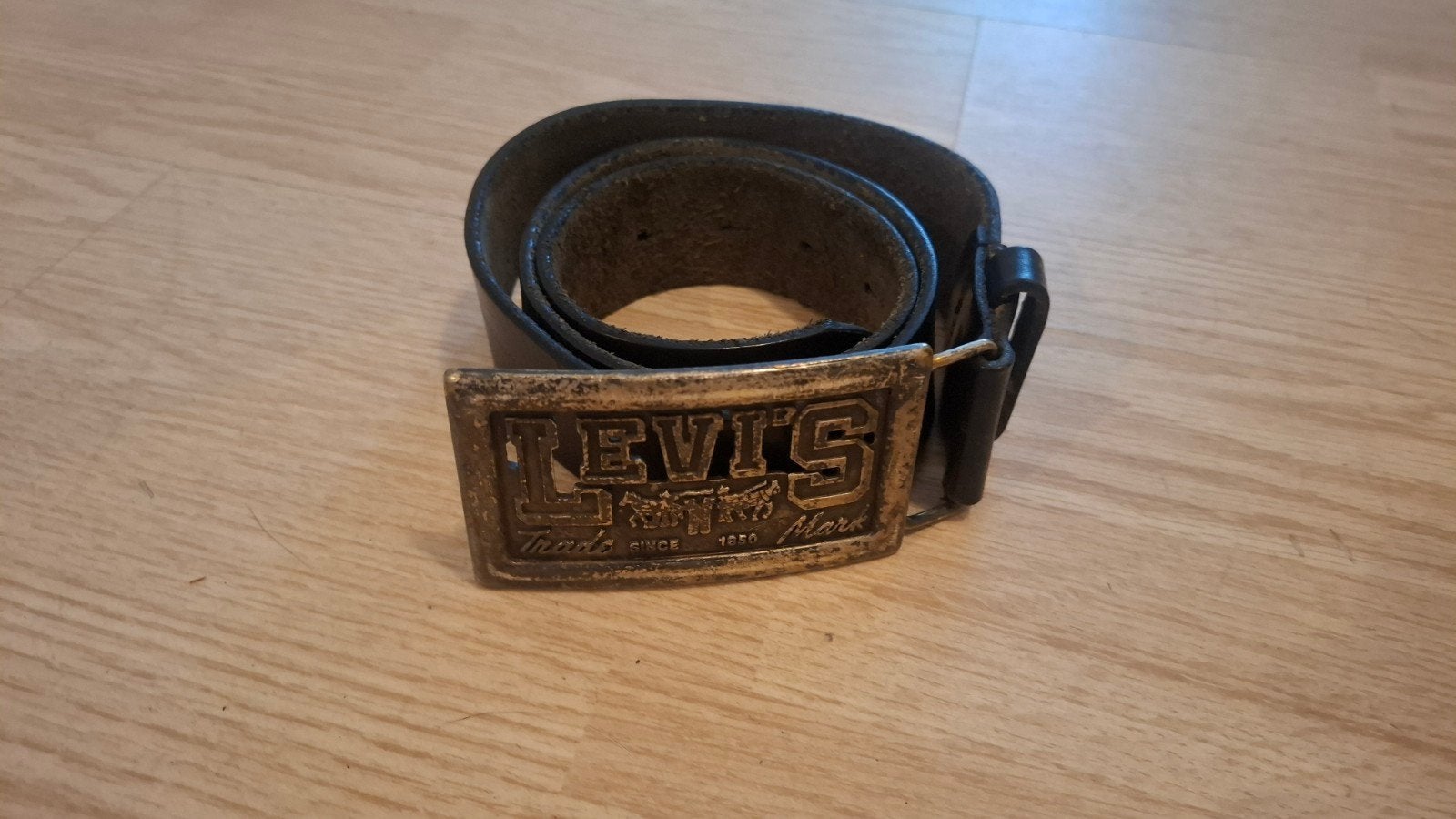 Levi's Leren Riem met Grote Gesp - 105 cm, Echt leder, Heupriem, Ophalen of Verzenden, Gedragen
