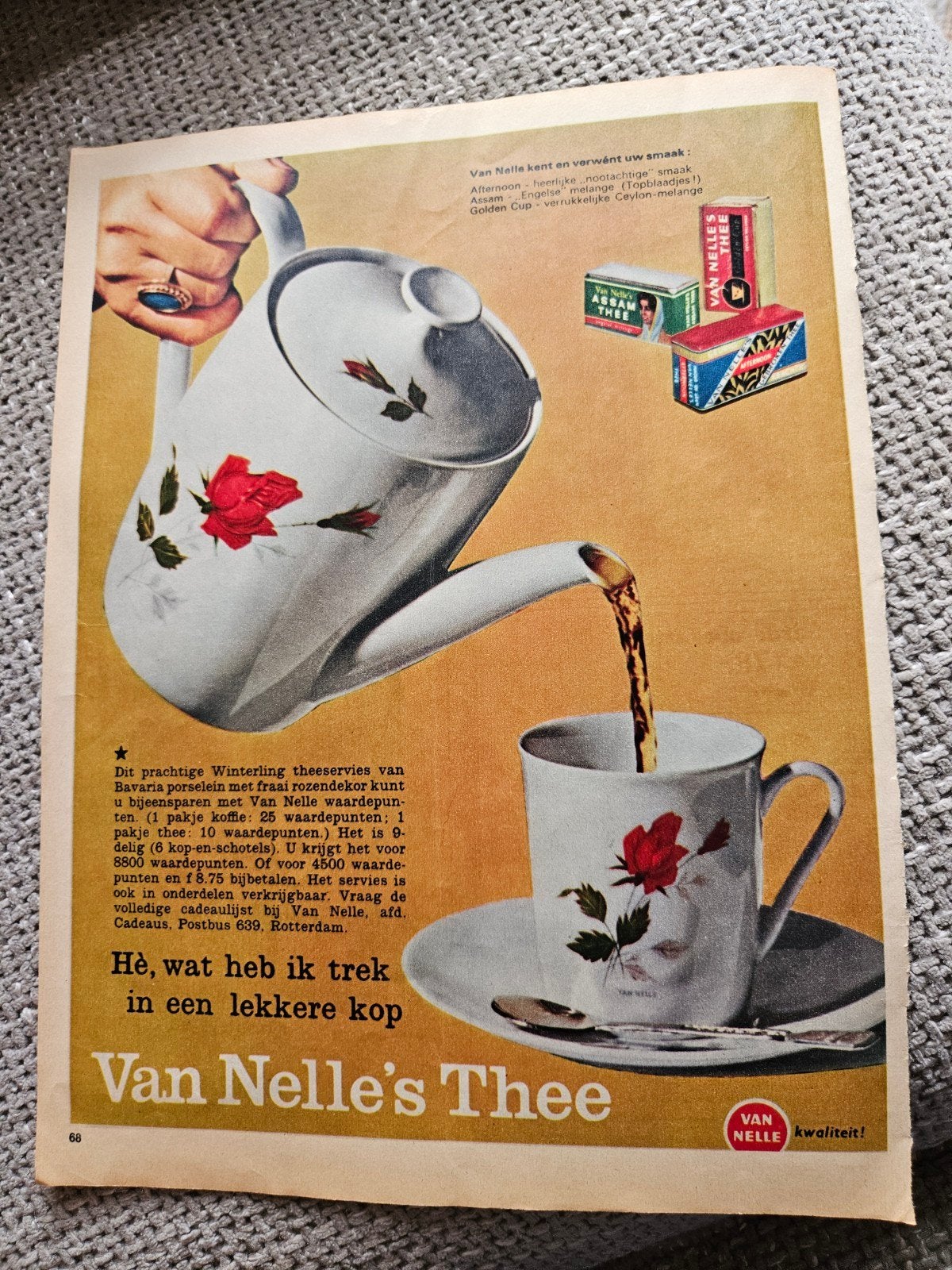 Van Nelle's Thee advertentie - Winterling servies, Ophalen of Verzenden
