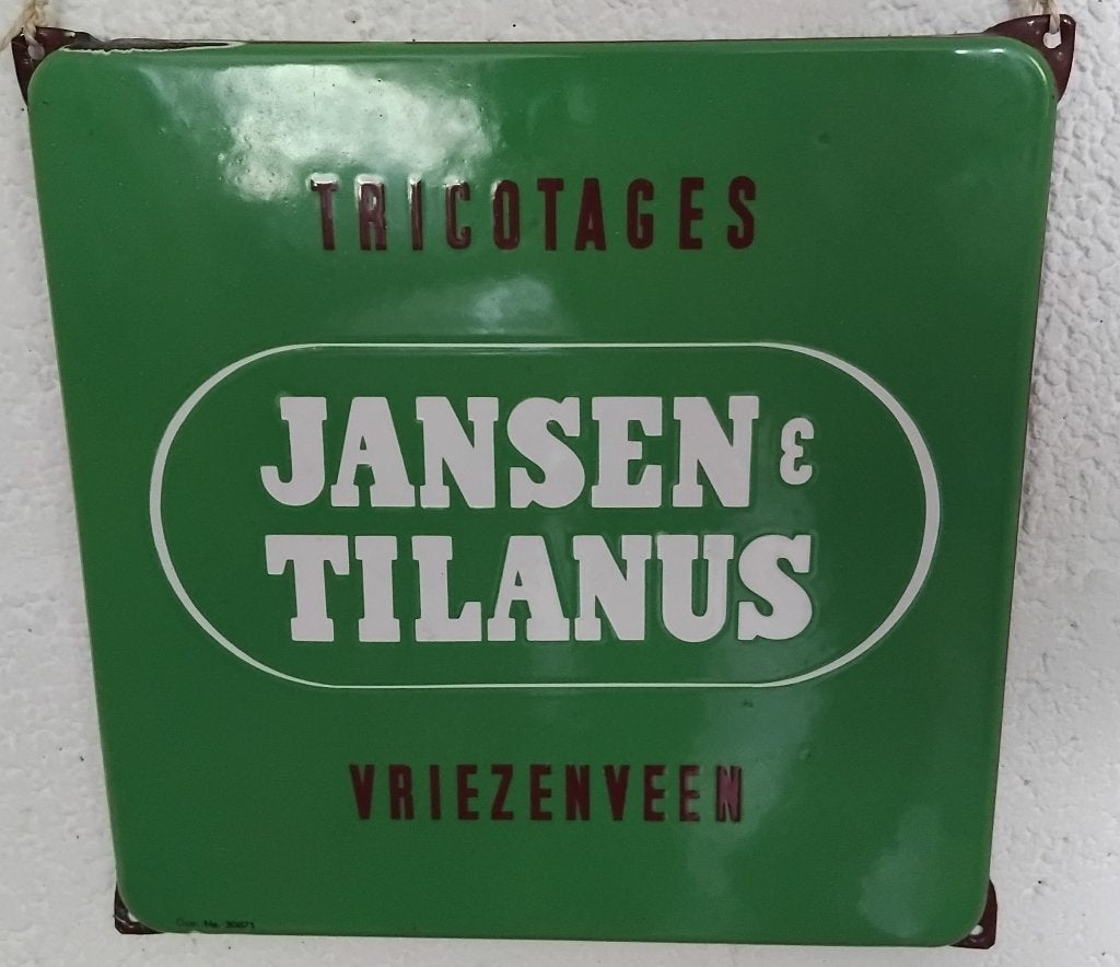 Oud emaille bord Jansen&Tilanus, Ophalen