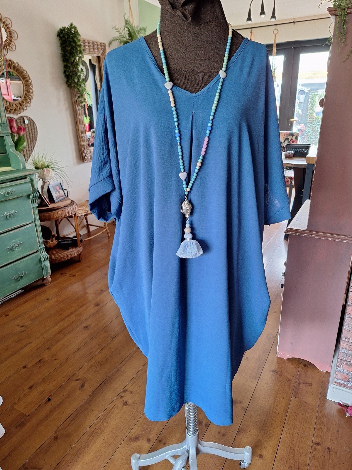 Jurk xl xxl met zakken blauw, Blauw, Maat 46/48 (XL) of groter, Ophalen of Verzenden, Zo goed als nieuw