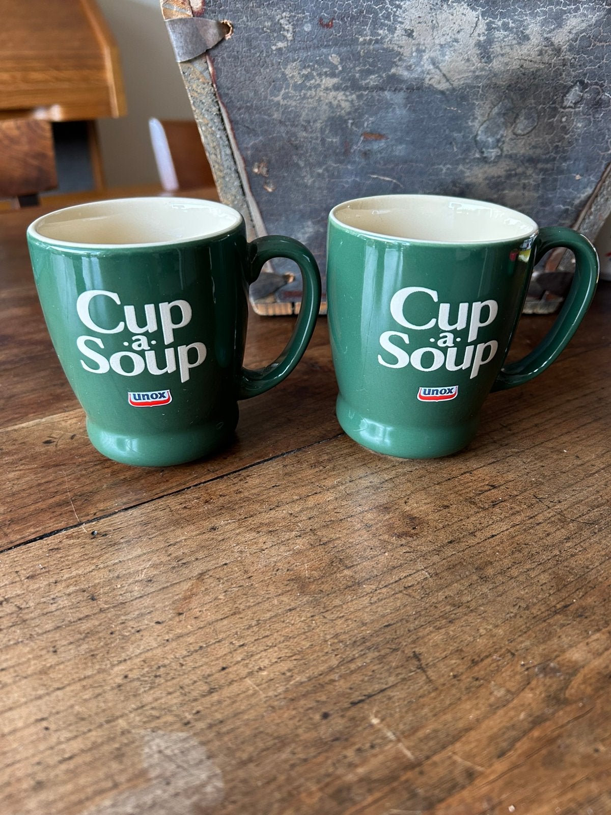 Twee mokken Unox Cup A Soup, Ophalen of Verzenden, Zo goed als nieuw, Overige stijlen, Kop(pen) en/of Schotel(s)