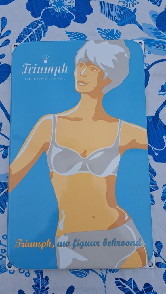 Emaille Triumph bord, Verzamelen, Ophalen of Verzenden, Zo goed als nieuw, Reclamebord