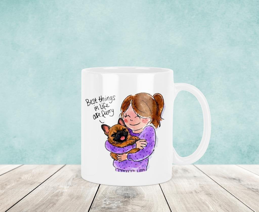 Franse Bulldog Mok Best Things in Life - Blond Stijl, Blond Amsterdam, Verzenden, Keramiek, Nieuw