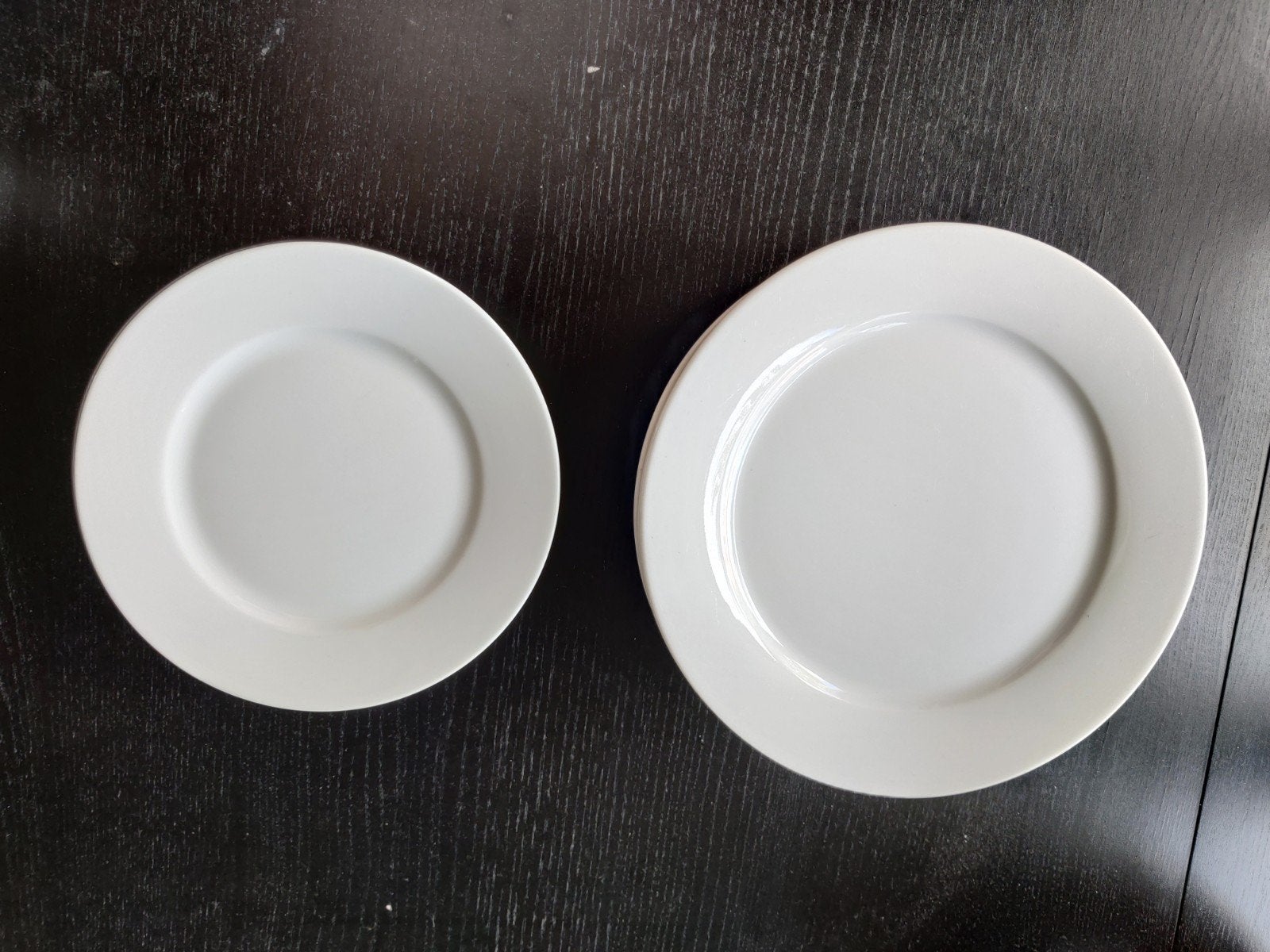 Witte borden set - 6 grote en 6 kleine borden, Huis en Inrichting, Keuken | Servies, Ophalen, Gebruikt, Keramiek, Bord(en)
