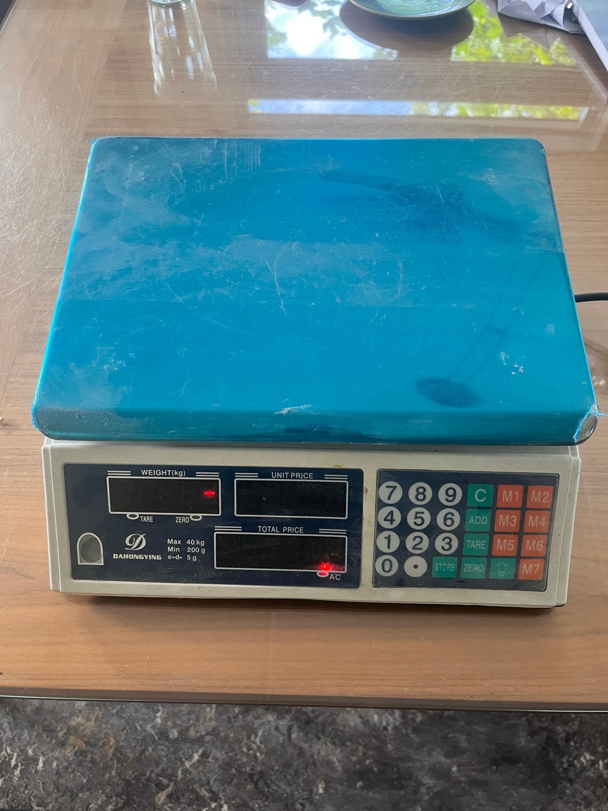 Digitale Winkelweegschaal DAHONGYING 40kg, Gebruikt, Winkelweegschaal, 1 tot 500 gram, Ophalen of Verzenden