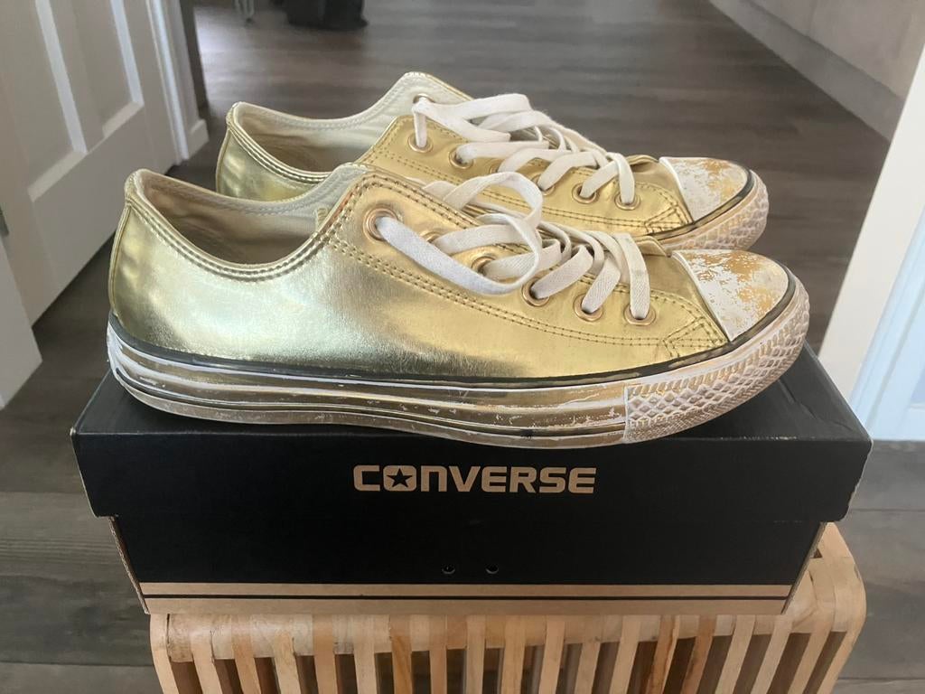 Converse gold sneakers maat 39, Kleding | Dames, Schoenen, Overige kleuren, Ophalen of Verzenden, Sneakers of Gympen, Zo goed als nieuw