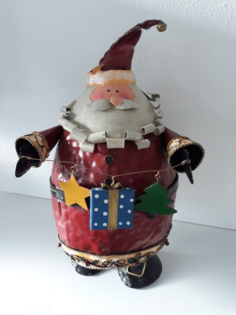 Mooie vintage metalen dansende kerstman, Diversen, Ophalen of Verzenden, Zo goed als nieuw