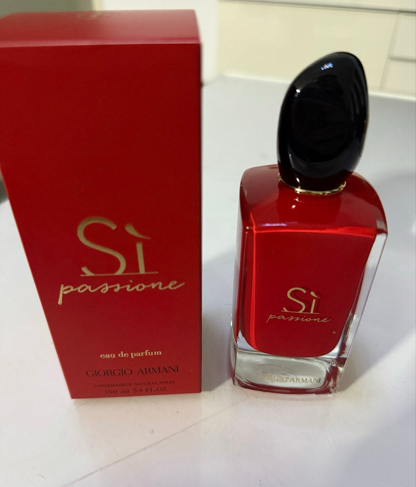 Giorgio Armani Sì Passione Eau de Parfum 100 ml, Ophalen of Verzenden, Zo goed als nieuw