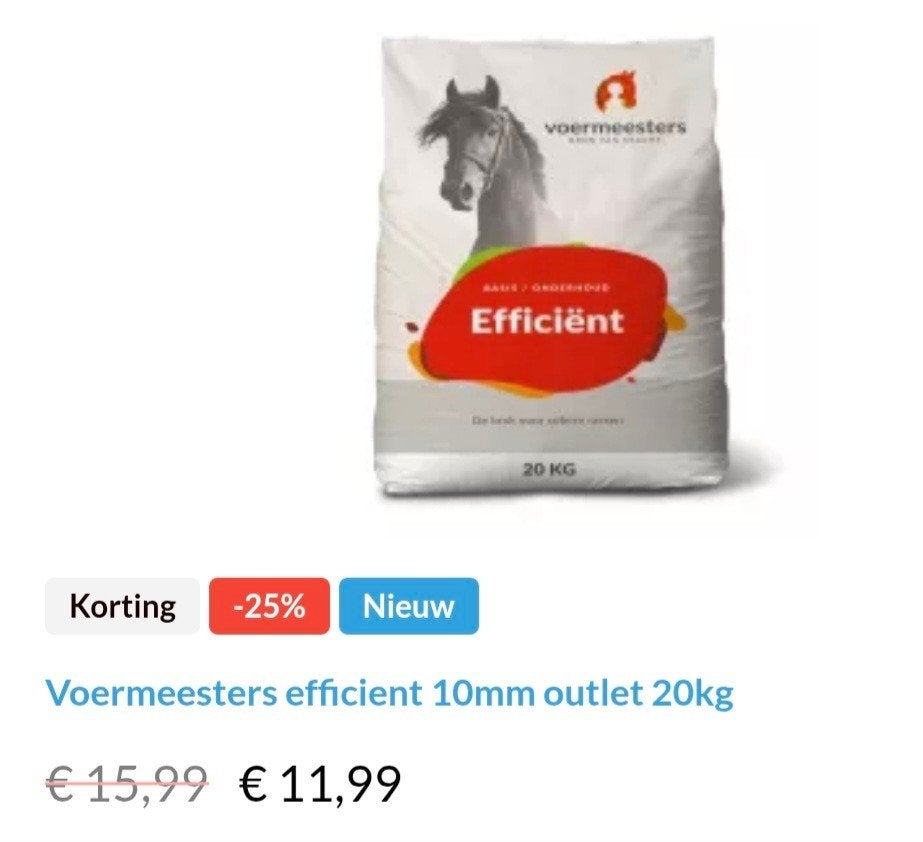 voermeester efficient 20kg, Dieren en Toebehoren, Dierenvoeding, Ophalen of Verzenden, Vee