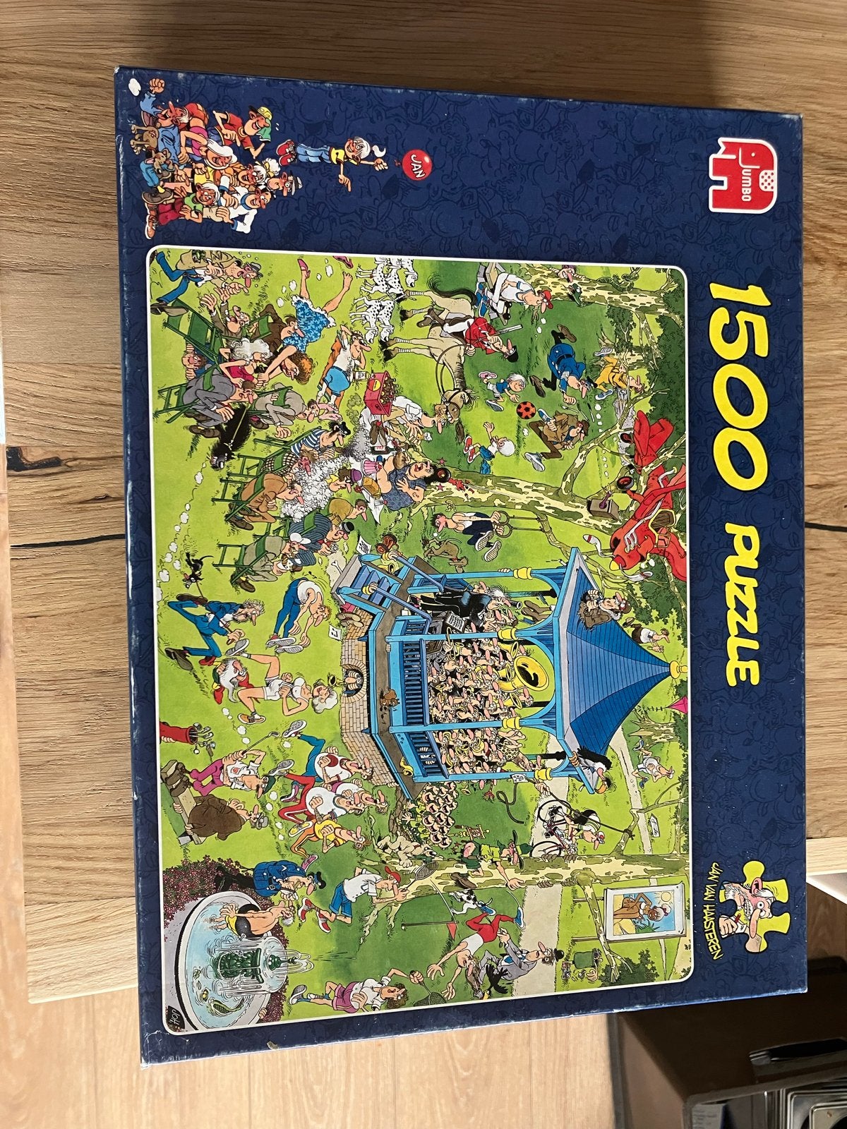 Jumbo Jan van Haasteren De Muziekpaviljoen 1500 stukjes, Hobby en Vrije tijd, Denksport en Puzzels, Ophalen of Verzenden, 500 t/m 1500 stukjes
