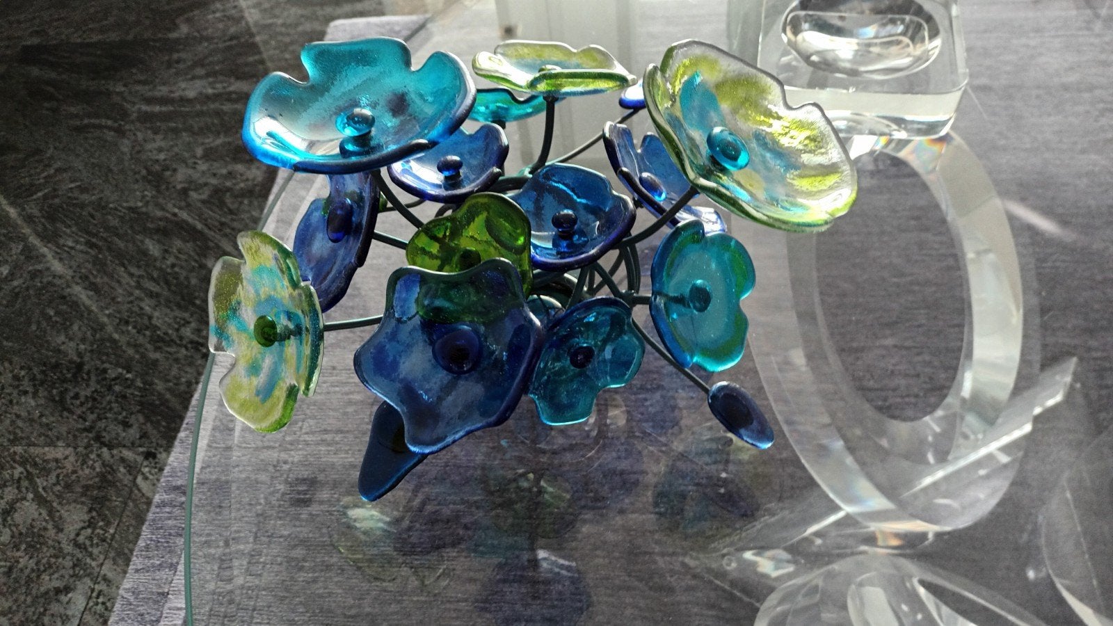 Glaskunst Object - Lia Koster - Florale Sculptuur, Object, Handgemaakt, Ophalen, Glas