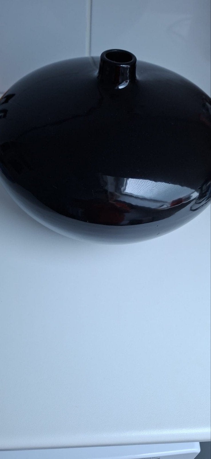 Zwarte vaas, 34cm hoog, van IKEA, Ophalen of Verzenden, Gebruikt, Zwart