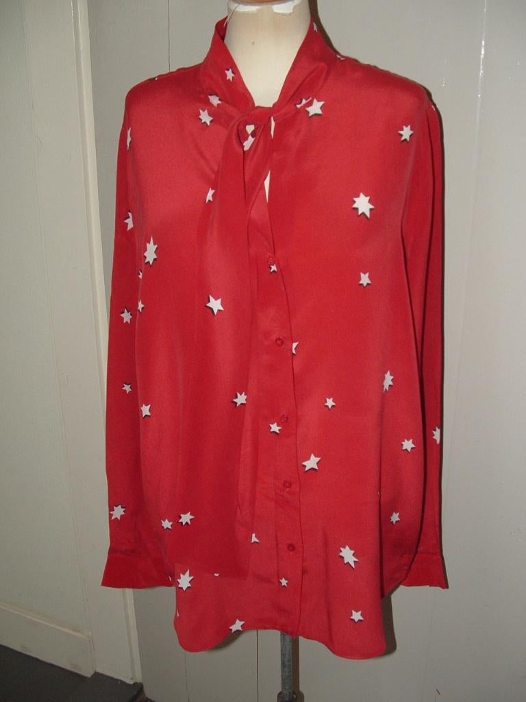 Design Zoe Karssen zijde silk blouse maat S, strikboord, Zoe Karssen, Ophalen of Verzenden, Zo goed als nieuw, Maat 36 (S)