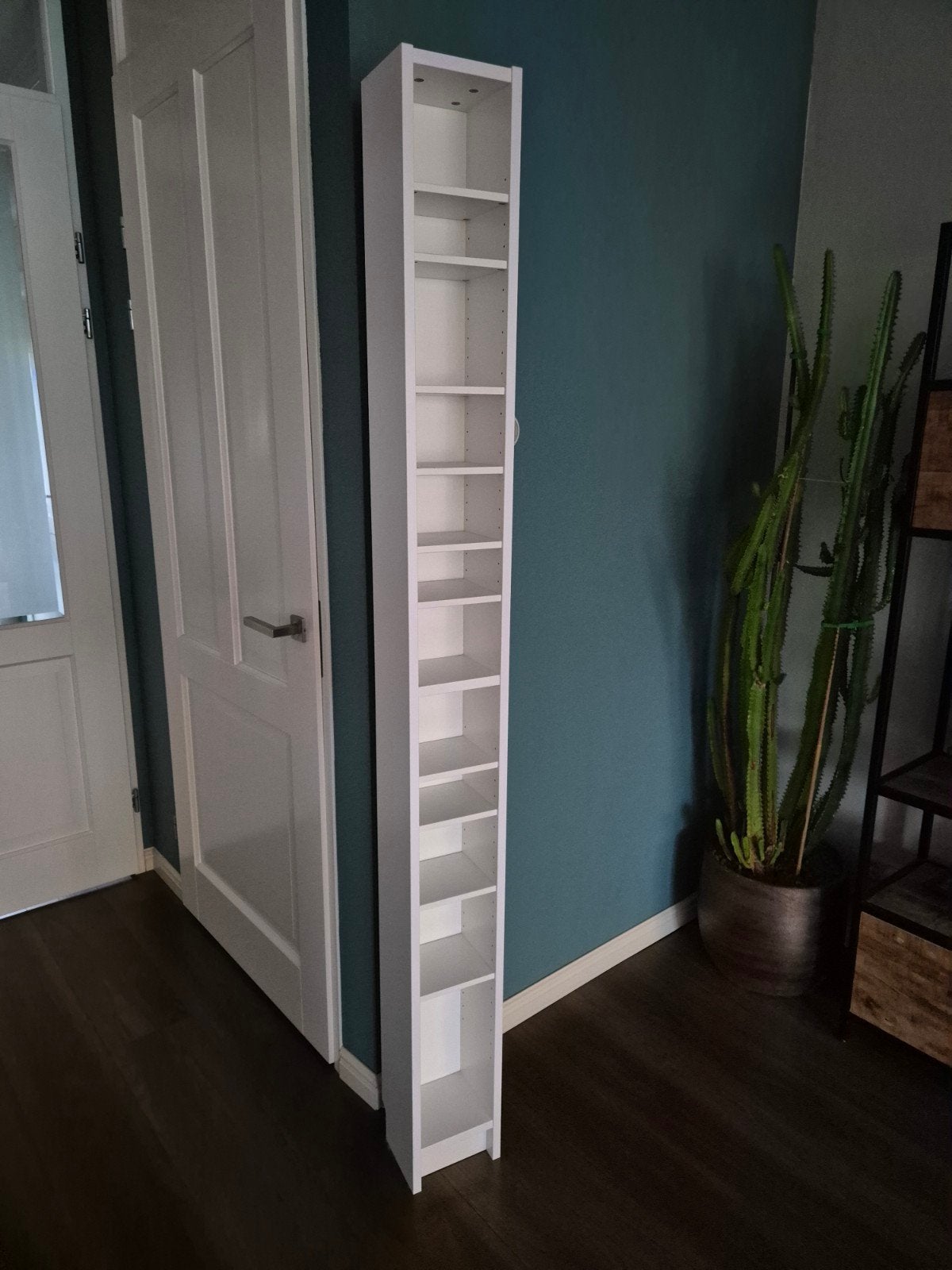 IKEA GNEDBY wandmeubel/cd-rek, wit, 202 cm, Ophalen, Met plank(en), Minder dan 50 cm, 200 cm of meer