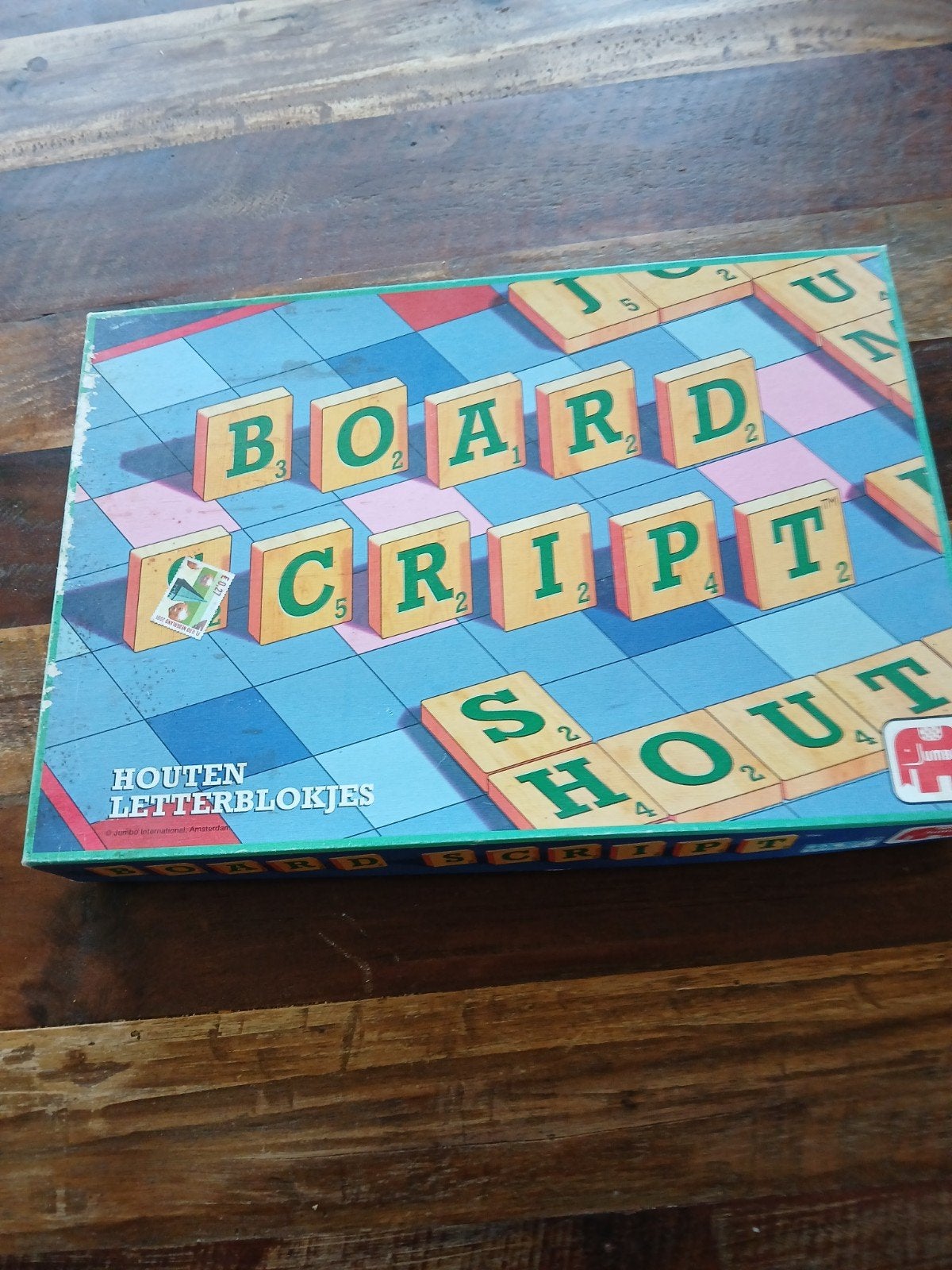 Boardscript Houten Letterblokjes - Zo goed als nieuw, Hobby en Vrije tijd, Een of twee spelers, Ophalen, Zo goed als nieuw, Jumbo