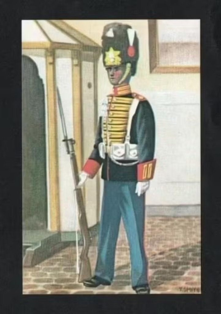 Militaire Ansichtkaart Garderegiment Grenadiers., Ophalen of Verzenden, 1940 tot 1960, Ongelopen, Ambachten of Beroep