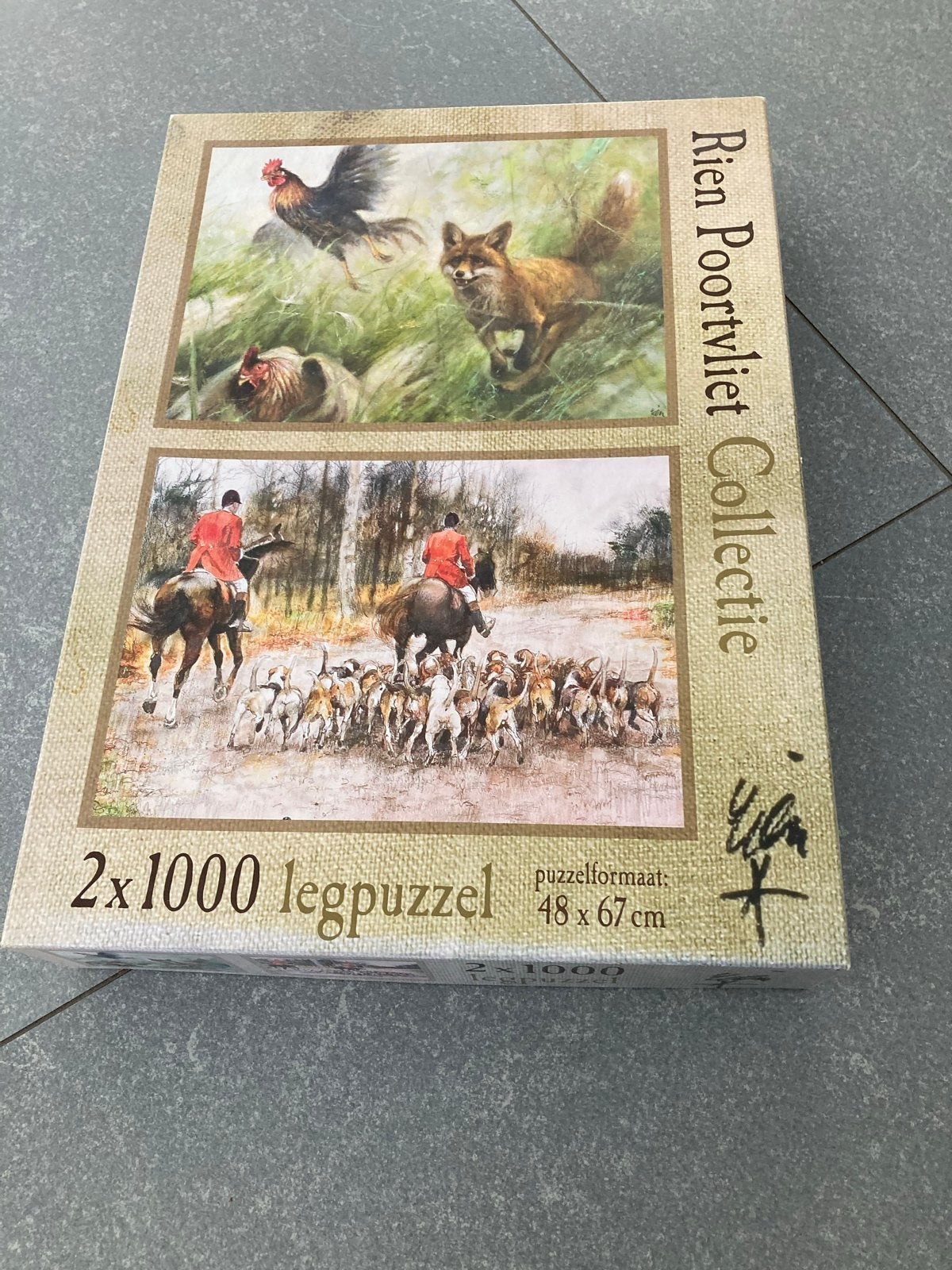 Rien Poortvliet Collectie 2x1000 Legpuzzel, Ophalen of Verzenden, 500 t/m 1500 stukjes, Zo goed als nieuw, Legpuzzel