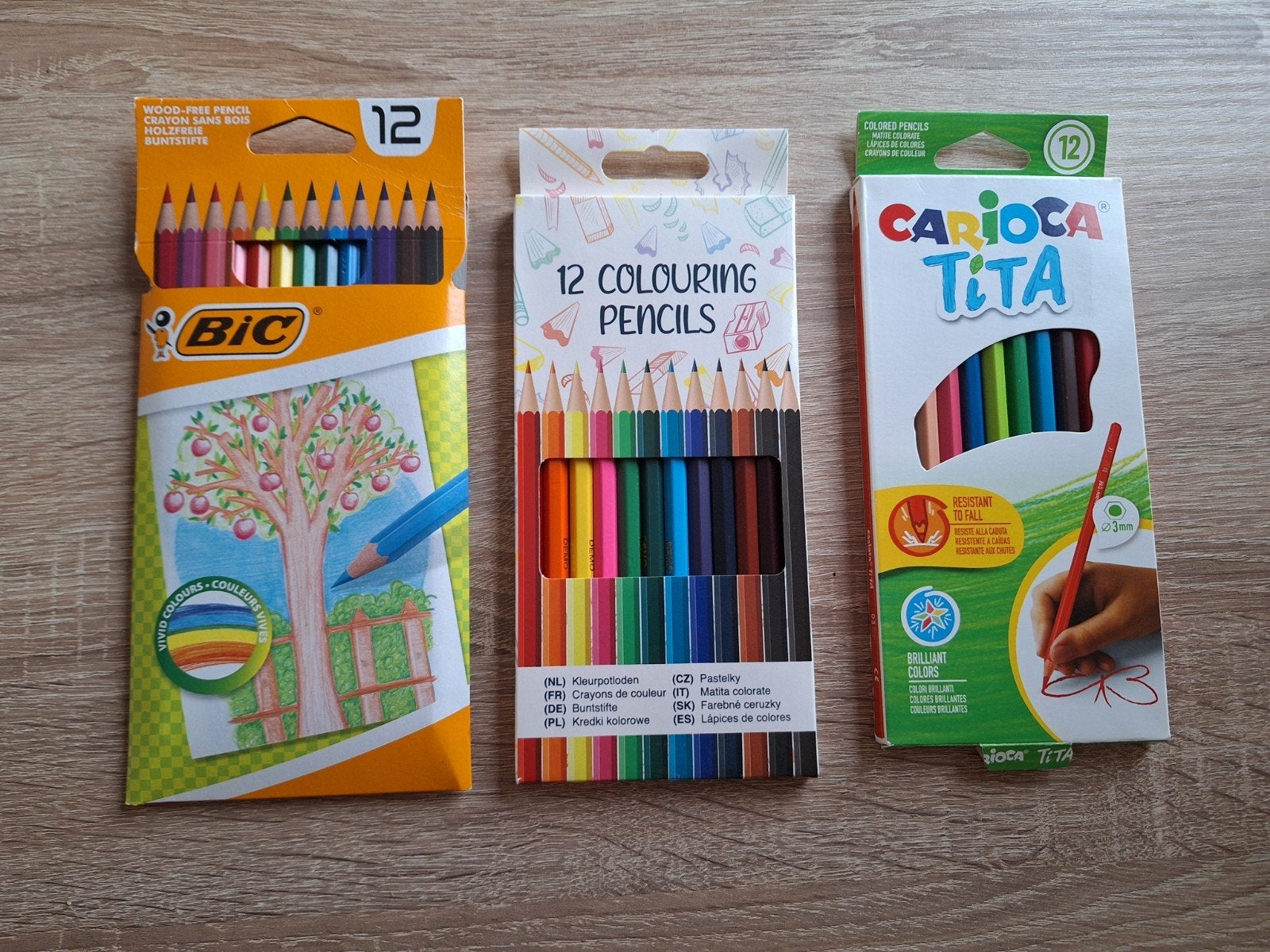 Drie pakjes kleurpotloden (o.a. Bic) (nieuw), Ophalen of Verzenden, Nieuw, Potlood of Stift