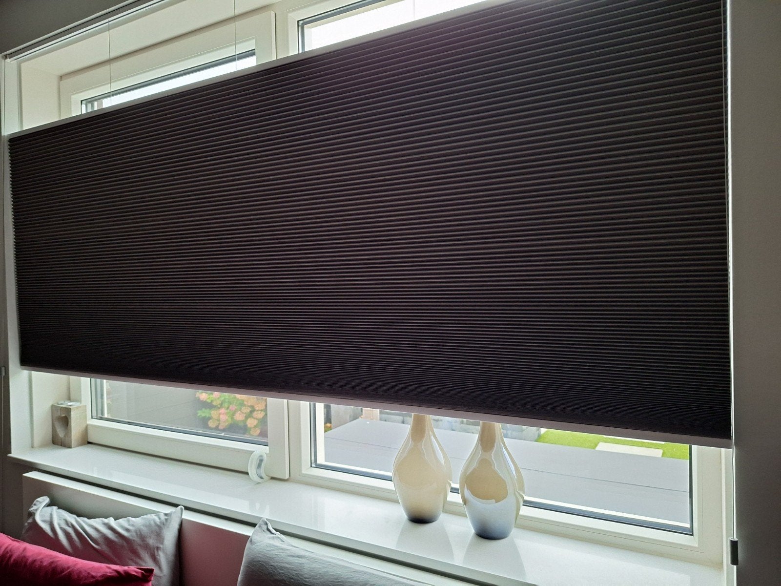 Dubbel plissé verduisterend (grijs), Ophalen, Gebruikt, Kwantum, 138 cm