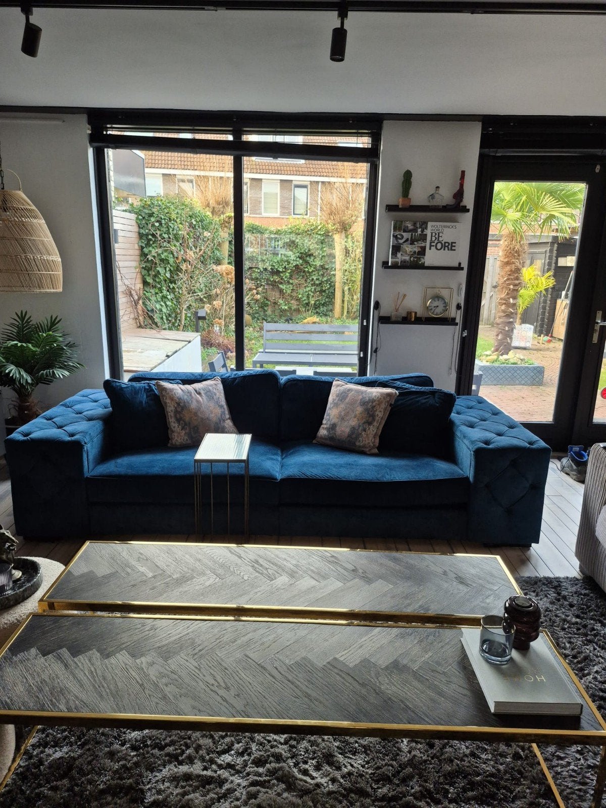Rofra Home bank - Blauw - 280cm breed - Goede staat, Ophalen, 250 tot 300 cm, Gebruikt, 100 tot 125 cm