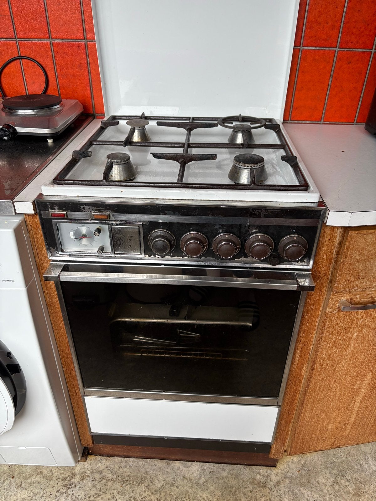 Authentiek vintage gasfornuis 4 pits + oven, Witgoed en Apparatuur, Ophalen, Gebruikt, 4 kookzones, Gas