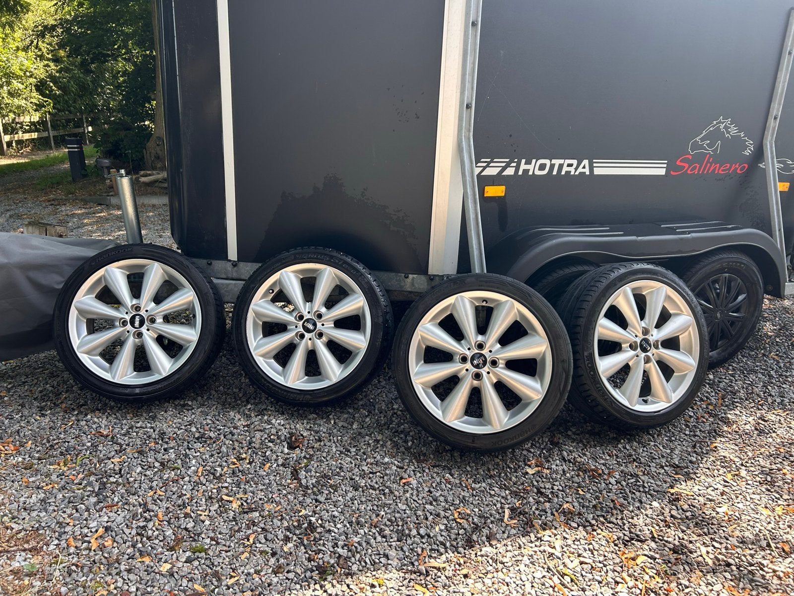 Originele 17' Mini Rib Spoke / Worstvelgen + Hankook banden, Ophalen, Gebruikt, Banden en Velgen, 17 inch