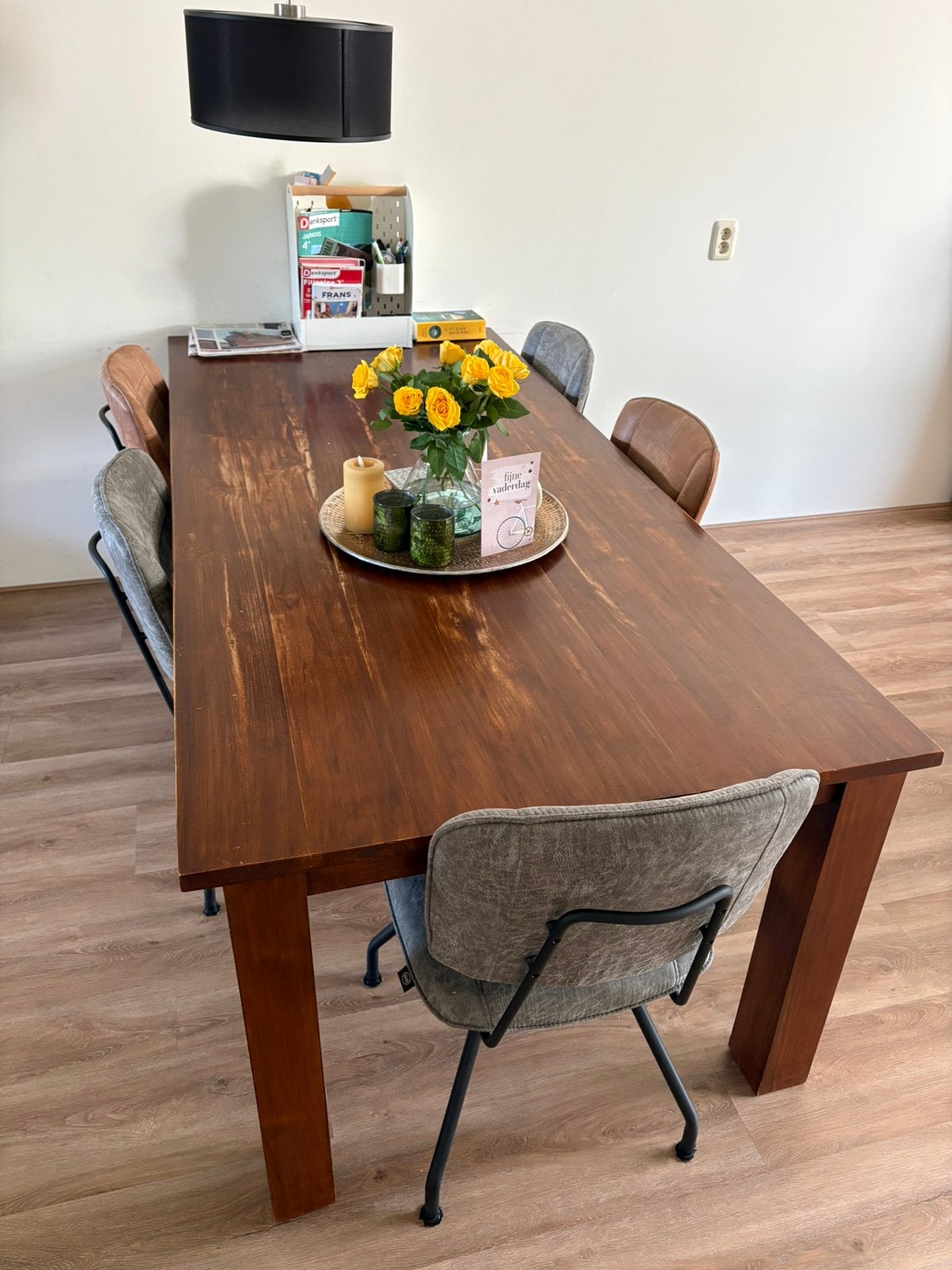 Eetkamer tafel Teak (220x100x90), Huis en Inrichting, Tafels | Eettafels, Ophalen, Gebruikt, Teakhout, 200 cm of meer