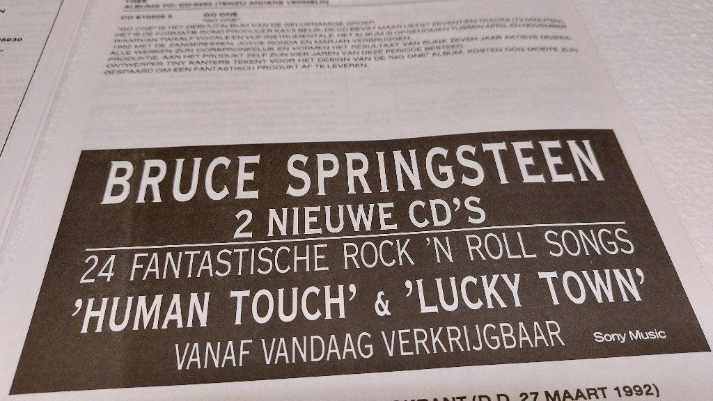 Bruce Springsteen 3 x PROMO FOLDERS Sony Music 1992, Verzamelen, CBS-Sony, Ophalen of Verzenden, NvT, Boek, Tijdschrift of Artikel