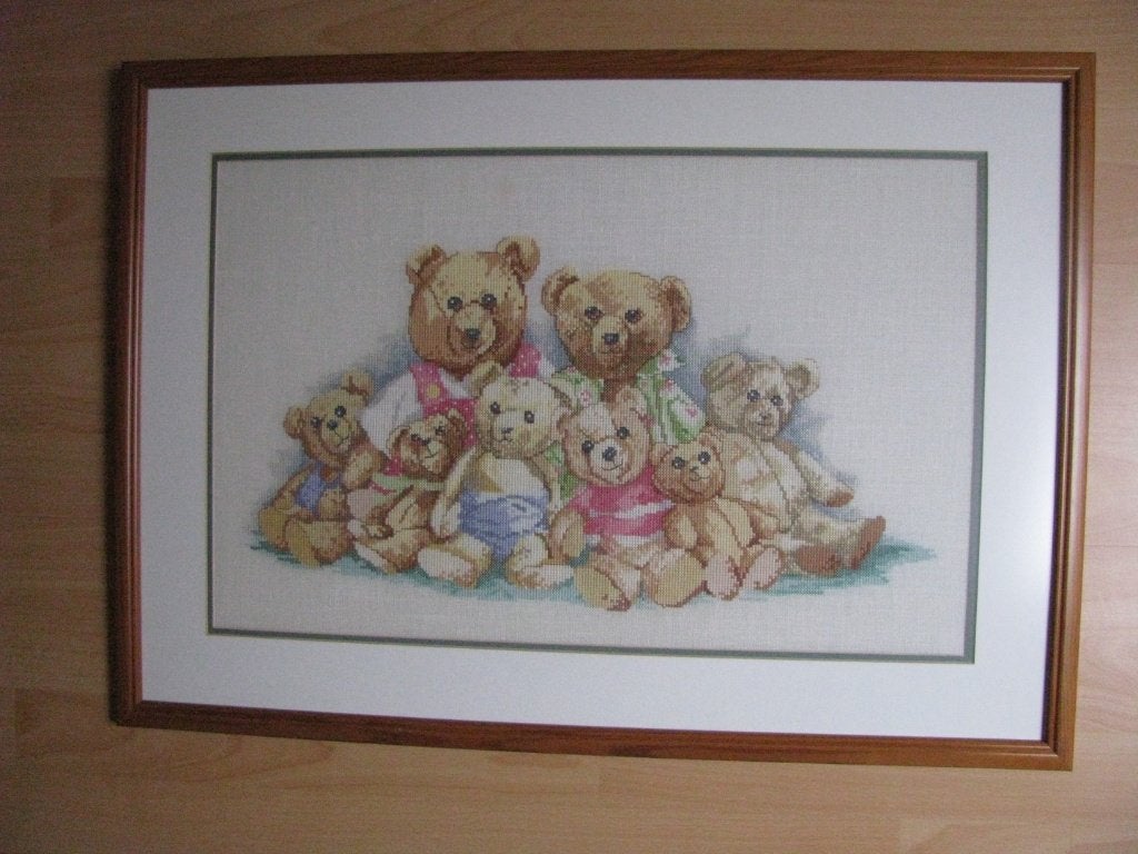 mooi geborduurd schilderij met beren, Ophalen, Zo goed als nieuw, Schilderij, 5 – 50
