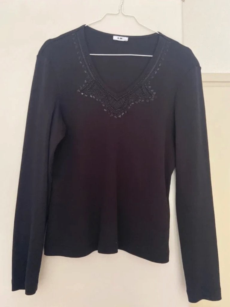 Long sleeve top - Gerry Weber - maat 38, Maat 38/40 (M), Zwart, Ophalen of Verzenden, Zo goed als nieuw