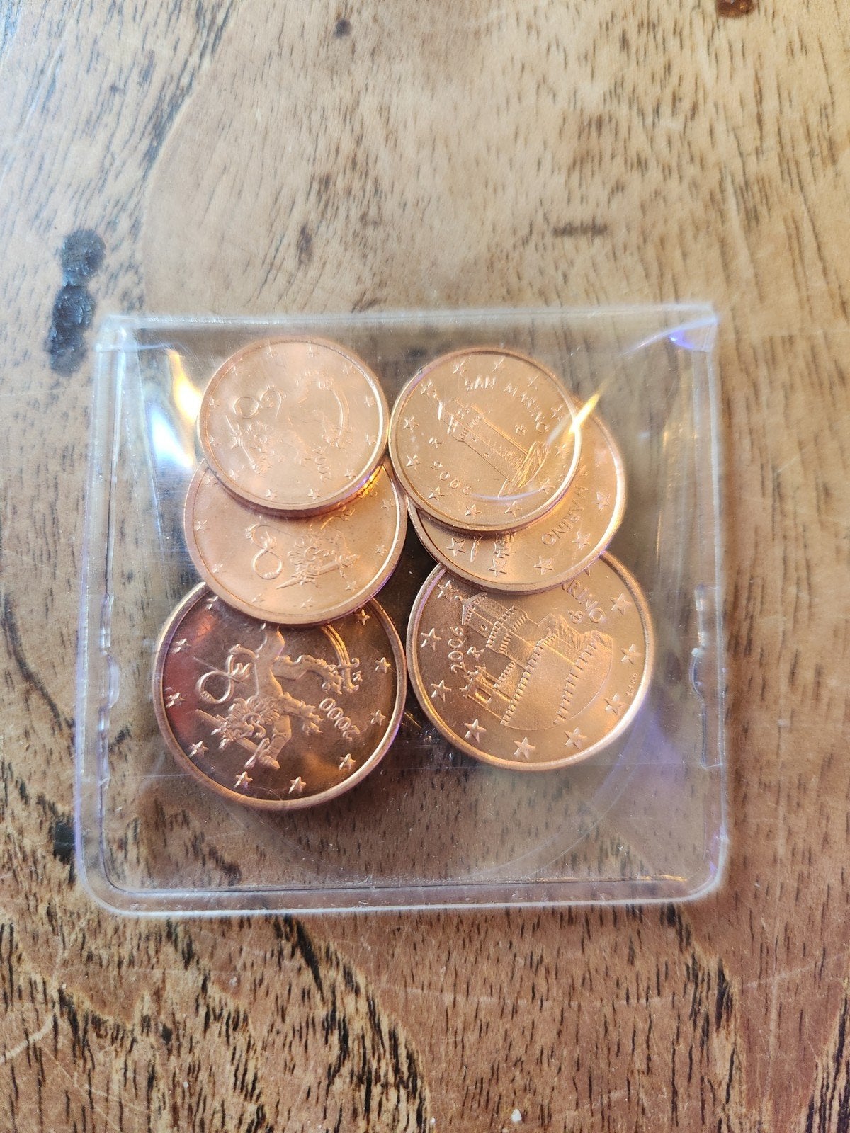 Setje van 6 euromunten san Marino en Finland, 1, 2 en 5 cent, Postzegels en Munten, Munten | Europa | Euromunten, Ophalen of Verzenden